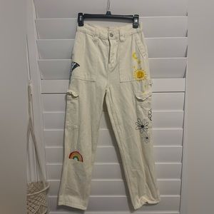 pacsun cargo pants with designs size 25